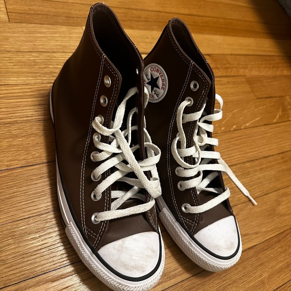 Brown Converse Leather High-Tops